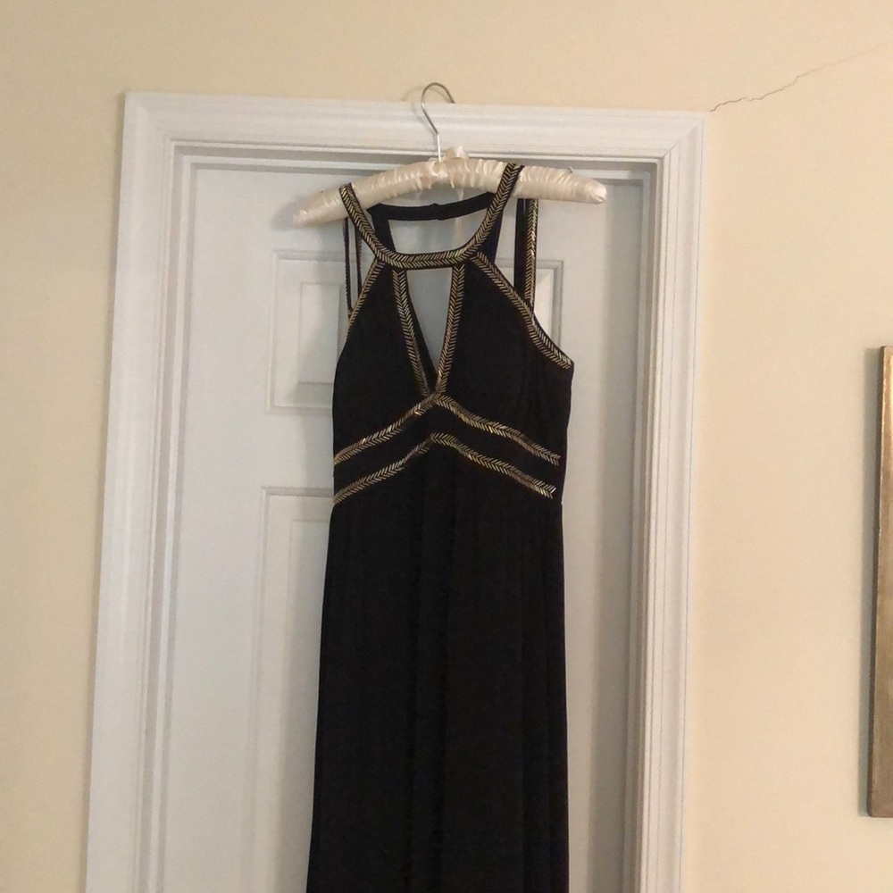 Guess long black gladiator dress